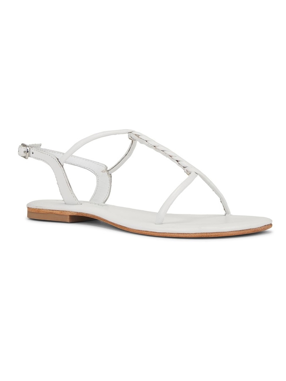 Jeffrey Campbell Roped in Thong Sandal White Leather Handmade Minimalist 7 NEW